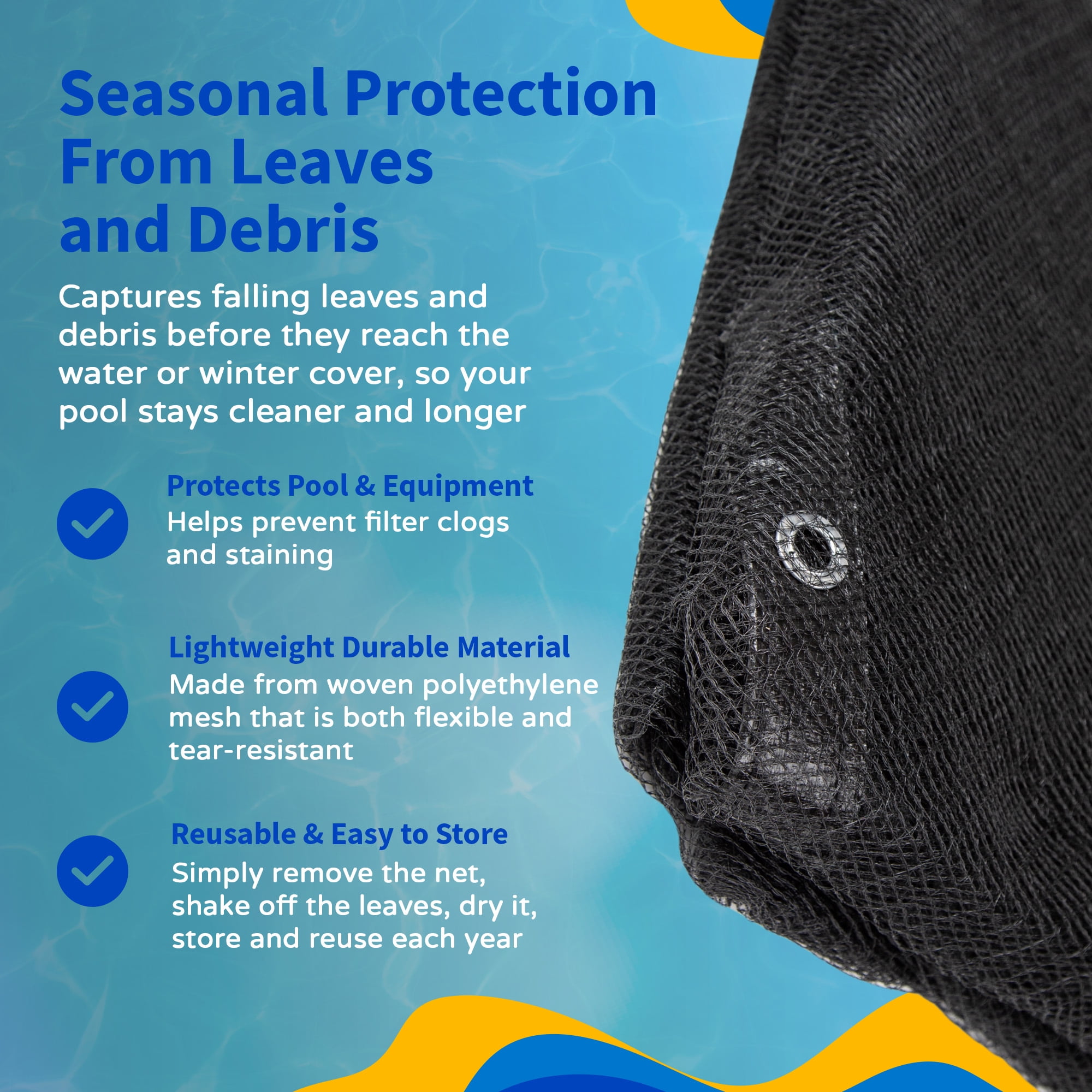 Blue Wave Heavy Duty Pool Covers, Polyethylene, Black, 7 lb