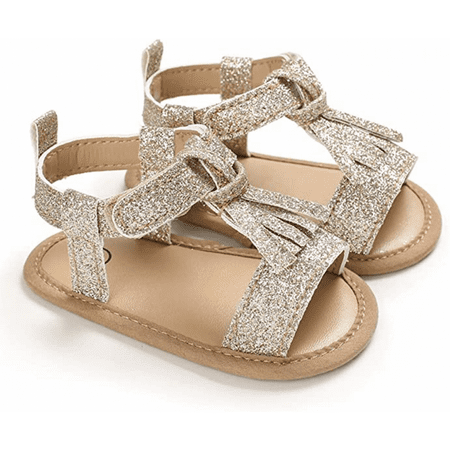 

Wish Baby Boys Girls Summer Sandals Non-Slip Soft Sole Infant Slippers Cotton Crib Shoes for Toddler First Walkers ----- Gold （11cm） S358