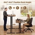 thumbnail image 3 of 63"x 24" Height Adjustable Sit Stand Computer Desk with 3 Memory Presets & Hanging Hooks, Electric Ergonomic Stand up Desk for Home Office, Rustic Brown, 3 of 7