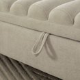 thumbnail image 6 of CQSXDA Modern Upholstered Storage Bench In Napped Fabric, 65.55 Inch Wide Bed End Furniture With Rolled Armrest And Rubberwood Legs, Griege, 6 of 12
