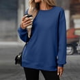 thumbnail image 6 of VISALY Pullover Crewneck Sweatshirt for Womens Plus Size Sweatshirts Casual Pullover Long Sleeve Shirts Soft Comfy Loose Fit Top Tunic Sweatshirts Lightweight Sweatshirt Blue Xxl, 6 of 8