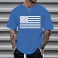 thumbnail image 4 of kpoplk Mens T Shirt Short Sleeve Muscle Fitness Fashion Print T-Shirts Slim-Fit Crew Neck Casual Tops(Blue,XXL), 4 of 5