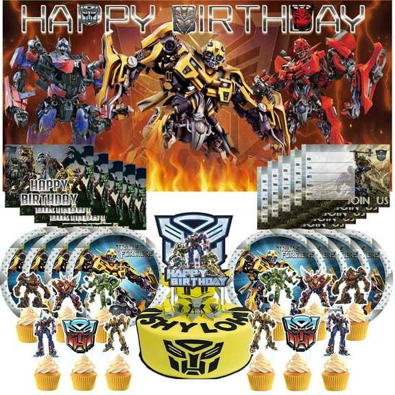 Transformer Invite Invitation Cards Party Supplies Decor Decorations Banner Plates Background Backdrop