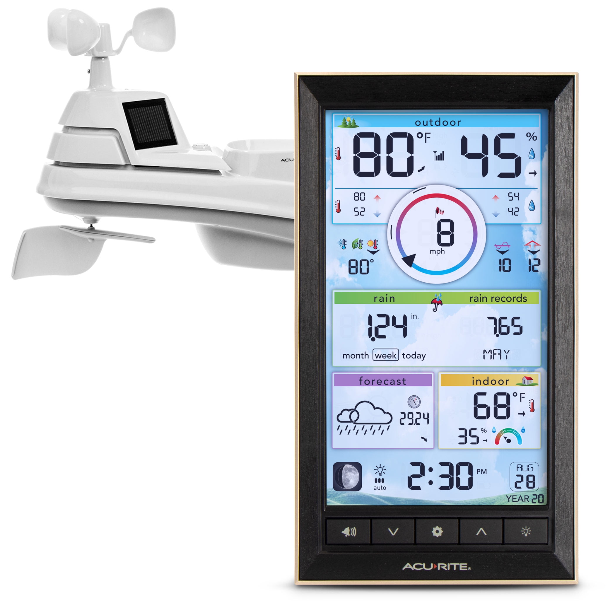 Smart Gear Indoor/Outdoor Wireless Weather Station Remote Sensor Color Display