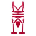 thumbnail image 3 of Gibobby Sujetador De Encaje Para Mujer Lencería de Mujer de Encaje Sexy Mesh de Dormir Boudoir Outfits Lingerie Plus Size Body Lencería Conjunto De Lencería Sexy(Rojo, XXG), 3 of 5
