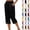 3# Black, variant on Petite Capris for Women with Pockets Linen Lightweight Dressy Casual Wide Straight Leg Elastic Waist Cropped Pant Summer Pull on Ladies Palazzo Capri Pants,XL,3# Army Green