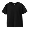 thumbnail image 4 of Karoyedx T Shirts for Little Boys Toddler Boy Girls Clothes T-Shirts Letter Embroidered Short Sleeve Shirt Tops Black Size,7-8 Years, 4 of 8