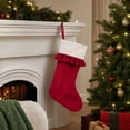 thumbnail image 6 of Large Christmas Stocking, 18.1 Inch Non Woven Hanging Pouch for Tree Fireplace and Wall, Festive Gift Bag Decoration for Home, Holiday Gift Pouch, 6 of 7