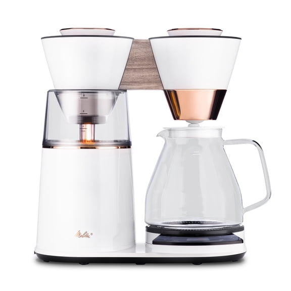 Melitta Vision 12-Cup Luxe Drip Coffee Maker with Revolving Dashboard Copper White