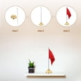 thumbnail image 4 of WRITWAA Flag Pole Stand Table Flag Pole Holder Golden Metal 1Pcs Minimalist Design for Adults, 4 of 8