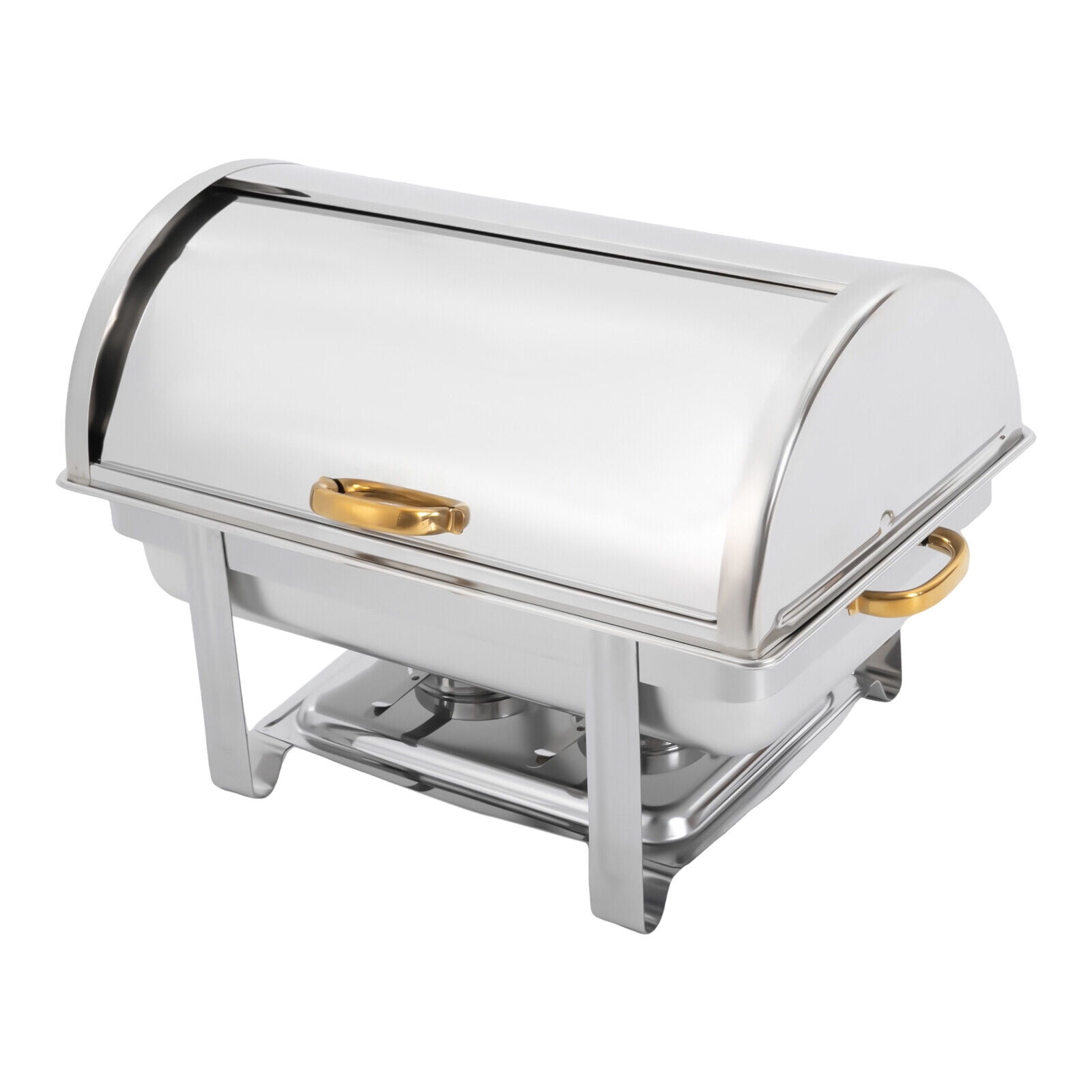 9L Rectangular Stainless Steel Double-Compartment Chafing Dish Buffet Warmer