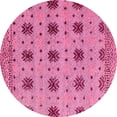 thumbnail image 1 of Ahgly Company Indoor Round Abstract Pink Modern Area Rugs, 7' Round, 1 of 4