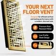 thumbnail image 7 of 2x14 Floor Vent Covers Floor Register with Mesh Cover Trap, Heat and Air, Walkable Metal Floor Register for HVAC Duct, Basketweave, Polished Brass, 7 of 7