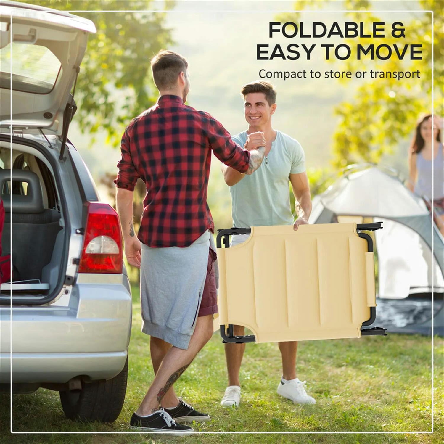 Demi Bonn Outdoor Folding Lounger with 4-Position Reclining, Pillow & Sun Canopy for Relaxing Patio, Deck, Comfortable Sun Protection Seating, Yellow