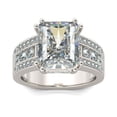 thumbnail image 6 of Oryn Jewelry 2.1 Ct Radiant Cut Moissanite Ring - 14K White Gold Plated Band - Solitaire and Accent Wedding Band for Her, 6 of 6