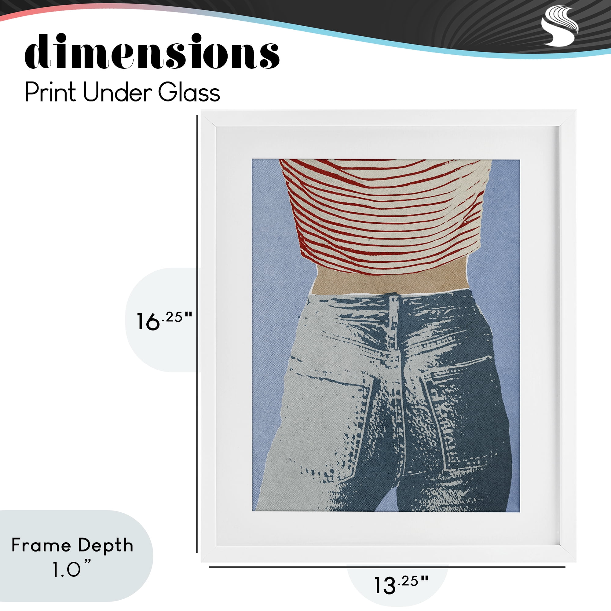 Stupell Industries Favorite Jeans Vintage White Framed Print Under Glass, design by Victoria Barnes