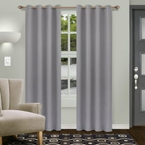 Shimmer Room Darkening Noise Reducing Thermal Blackout Curtain Set Silver / 52"x108"