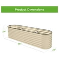 thumbnail image 7 of 8x2x2ft Metal Raised Garden Bed, Oval Outdoor Deep Root Planter Box for Vegetables, w/ 4 Support Bars, 215 Gal Capacity - Beige, 7 of 7