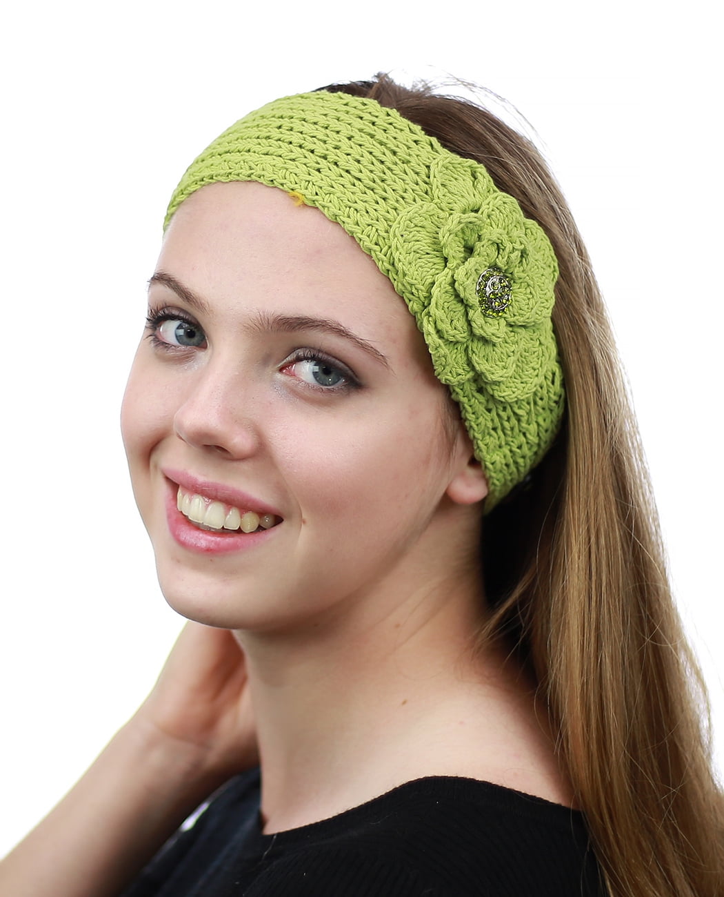 NYFASHION101 Hand Knitted Button Closure Winter Headband Headwrap
