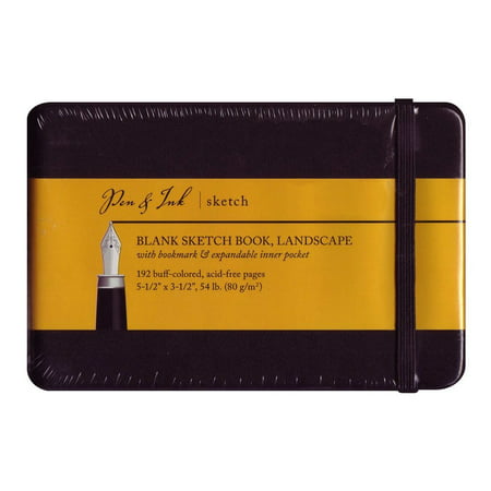 AA10320 Pen & Ink Notebook 5.5X3.5Ls Blank Med wt, Hadbound Blank Medium Weight Sketch Book By Art Alternatives From