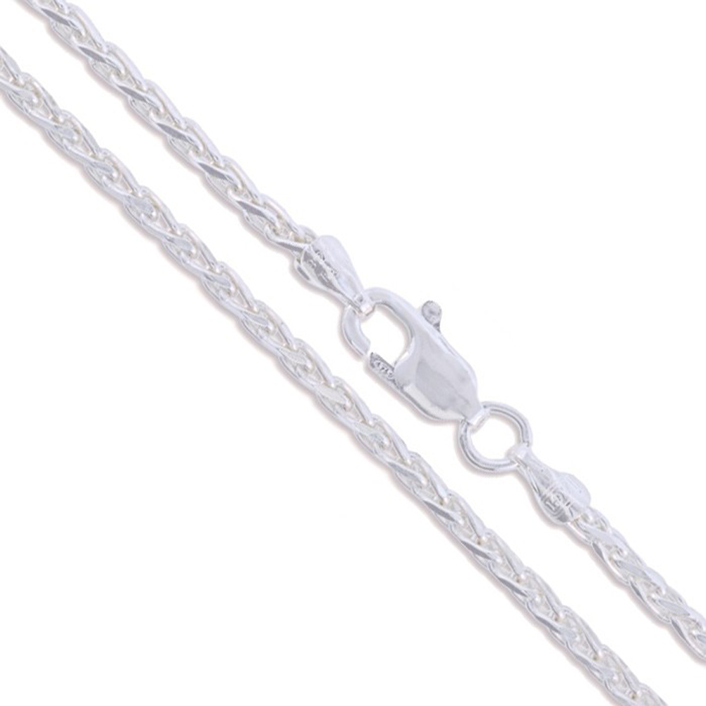 Sac Silver Sterling Silver DiamondCut Wheat Chain 2mm Solid 925