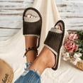 thumbnail image 5 of Tqyyweavej Terry Cloth Open Toe Slippers for Women Memory Foam Slip On House Slippers Color Block Comfy Corduroy Indoor Outdoor Shoes, 5 of 10