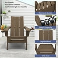 thumbnail image 5 of SERWALL Folding Adirondack Chair Set of 2 with Dual Cup Holders & Phone Holder, All-Weather HDPE Patio Chairs for Lawn, Garden, Deck, Outdoor Fire Pit Chair, Brown, 5 of 8