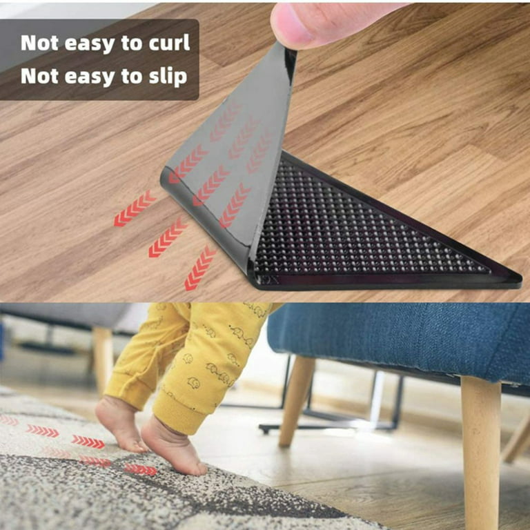 8Pcs Rug Grippers, Non Slip Rug Pads, Reusable and Washable Rug