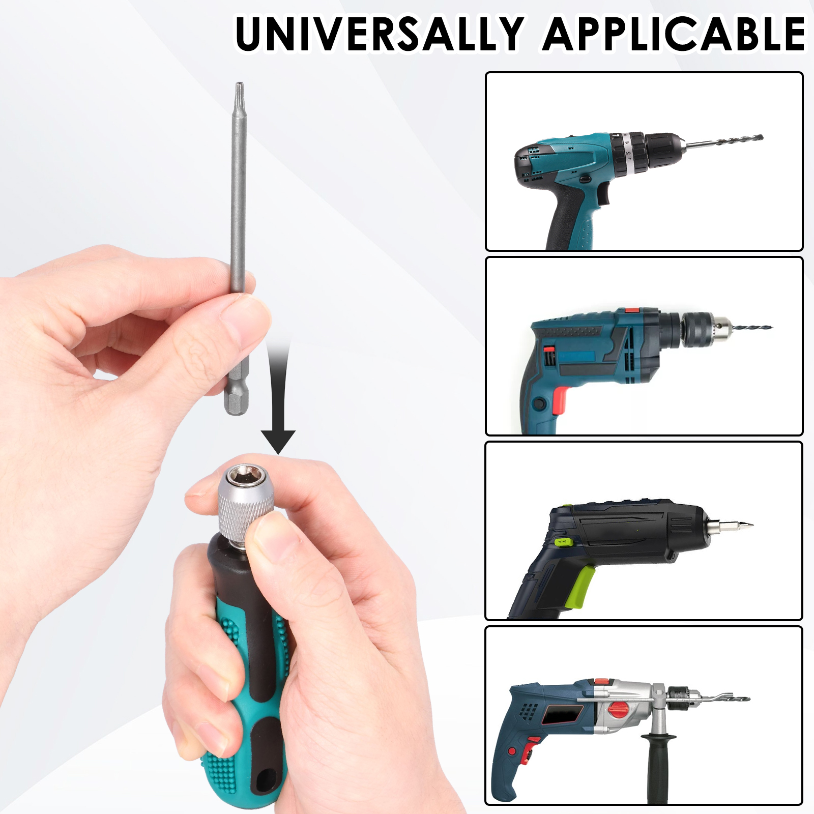 TMWEFUSC 23Pcs Security Torx Screwdriver Bit Set Magnetic Star Screwdriver Drill Bit S2 Steel 1/4 Hex Shank Torque Tamper Proof Screwdriver With Handle T6-T40, 4 Inch 7.9 Inch Length