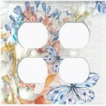 thumbnail image 3 of Metal Light Switch Plate Cover Mystical Floral Butterfly Garden Sketch FLW119, 3 of 13