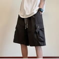 thumbnail image 3 of Summer Men's Cargo Shorts 2024 New Outdoor Multi-Pocket Basketball Casual Loose Work Pants Male Drawstring Y2k Bermuda Hombre, 3 of 5