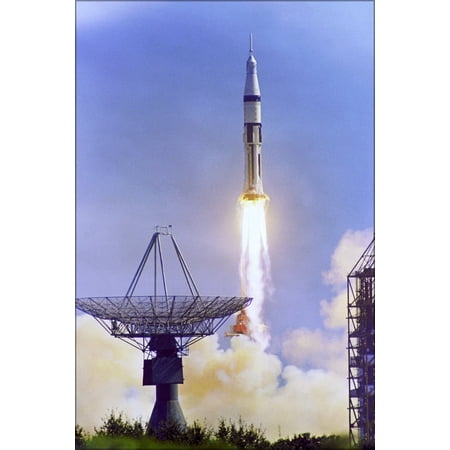 24"x36" Gallery Poster, The Apollo 7 Saturn IB space vehicle is launched from the Kennedy Space Center