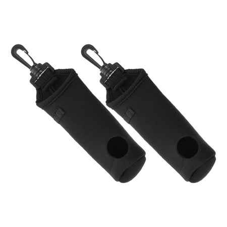Minkissy 2-Pack Portable Neoprene Golf Pouch with Tee Holder for Training and Competition Black