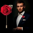 thumbnail image 6 of HAOSHICS 12Pcs Artificial Rose Flower Pins, Groom Suit Lapel Pin Flower Buttons, Men's Suit Corsages for Wedding, Party, Anniversary, Stage Performance Costume Decoration, 6 of 6