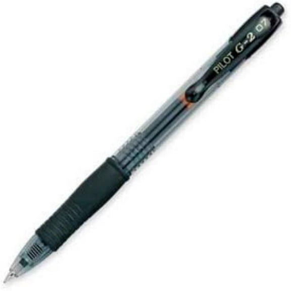 Pilot Pen oration B789835 G2 Gel Retractable Rollerball Fine 0.7 mm Black Ink Pen, Black - Set of 12