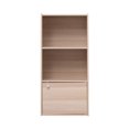 IRIS 3Tier Wood Storage Shelf with Door, Light Brown