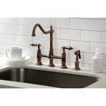 thumbnail image 3 of Kingston Brass KS127ALBSAC Heritage Bridge Kitchen Faucet with Brass Side Sprayer, Antique Copper, 3 of 7