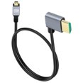 thumbnail image 1 of 0.5/1/2M 8K Micro HDMI to HDMI-compatible 2.1 Cable Micro HDMI To HDMI Cable Adapter Converter 60Hz For Camera Camcorder Tablet Right angle 2M, 1 of 6