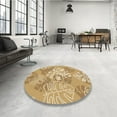 thumbnail image 3 of Ahgly Company Indoor Round Patterned Cinnamon Brown Area Rugs, 6' Round, 3 of 6