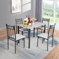 thumbnail image 1 of Costway Juego de Mesa de Comedor de 5 Piezas con Sillas Tapizadas con Encimera de Mármol Maco de Metal Ahorra Espacio Juego de Mubles Moderno, 1 of 10