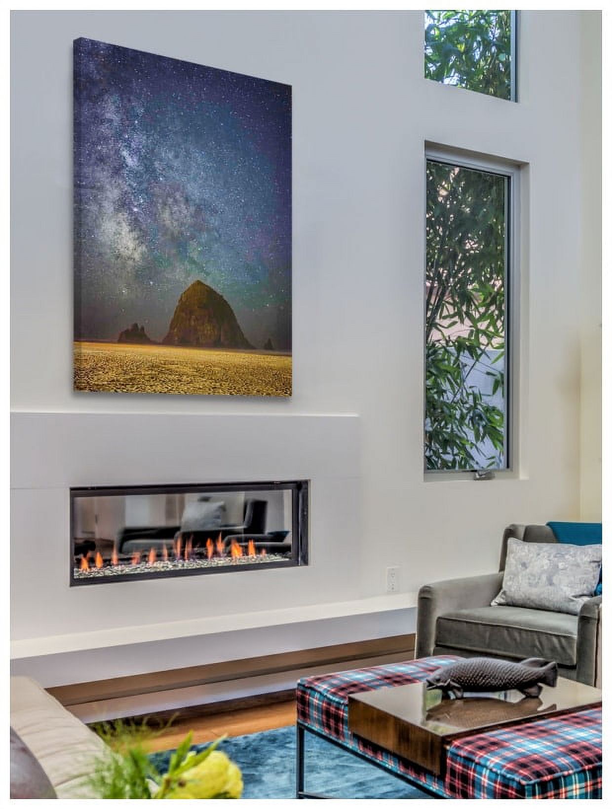 Marmont Hill "Sparkling Skies Over Haystack Rock" Painting Print on Canvas