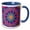 Blue/White, variant on 3drose, Geometrical Hypnotic Abstract Circular Tiled Pattern Mosaic Background, 15oz Mug