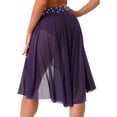 thumbnail image 2 of SiiRoh Women Rhinestone Lyrical Ballet Dance Skirt High Low Dance Practice Skirt Ballroom Dancewear Purple XXL, 2 of 5