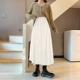 thumbnail image 5 of Women's Long Maillard Fall Skirt Elegant High Waist Party Wedding Flared A Line Midi Skirts Skirt Extender Beach Skirt A Line Skirt plus Size Skirt Side Slit Skirt Rainbow Skirt for Women Athletic, 5 of 6