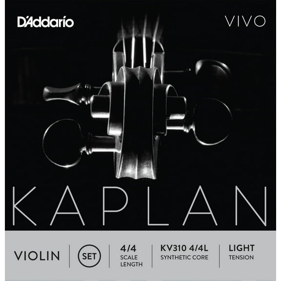 D'Addario Kaplan Vivo Violin String Set, 4/4 Scale, Light Tension