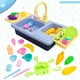 thumbnail image 3 of Juego de juguetes para lavar platos, fregadero de cocina de plástico, juego de simulación, lavavajillas eléctrico con música para niños (azul, estilo parrilla), 3 of 7