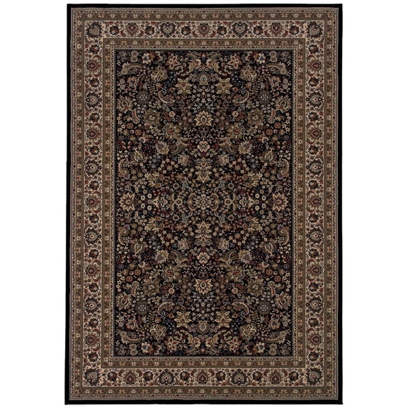 Oriental Weavers Ariana Area Rug - 213K8 - 10' x 12'7" - in Black/ Ivory - Vintage Inspired, Stain Resistant, Family and Pet Friendly , Family, Dining, Living Room Rug