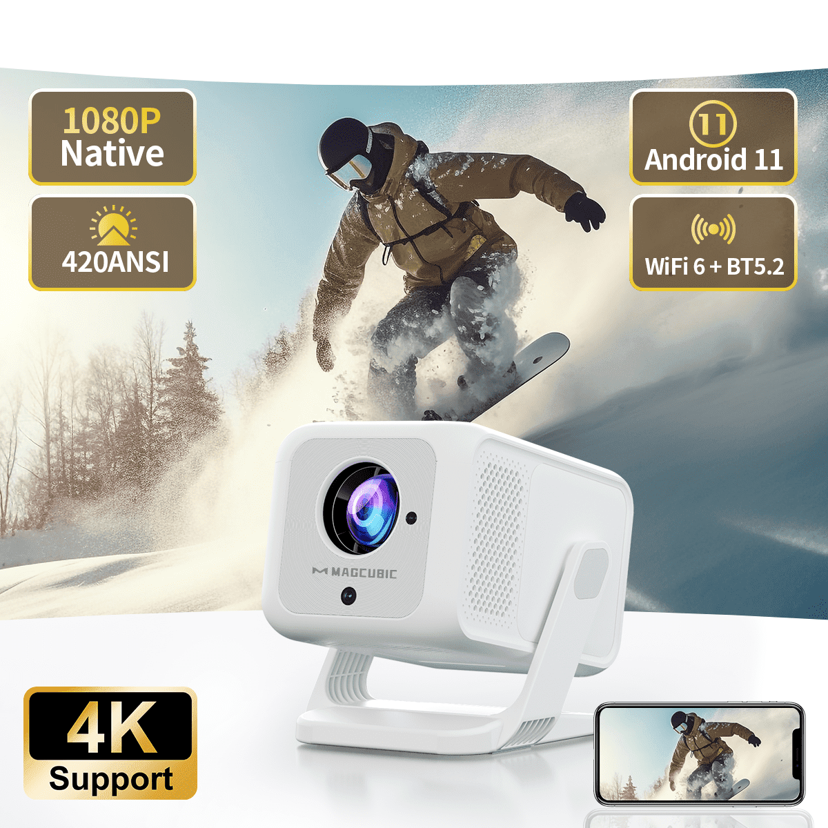 VANKYO CINEMAGO 100 Mini Proiettore Portatile 720p HD - Nuovo In Scatola - Foto 4