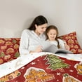 thumbnail image 5 of jejeloiu Happy New Year Bedding Comforter Set,Chic Christmas Biscuit Twin Comforter Sets,Red Green Brown Bedding Set For Teens,Microfiber Bedroom Decor Reversible,2-Piece, 5 of 8