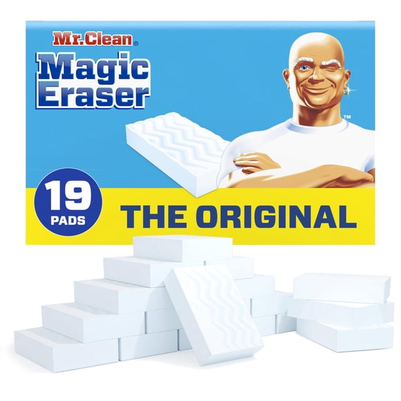Mr. Clean Original Magic Eraser - Almohadillas para Orejas de Limpieza con Durafoam, 19 Unidades